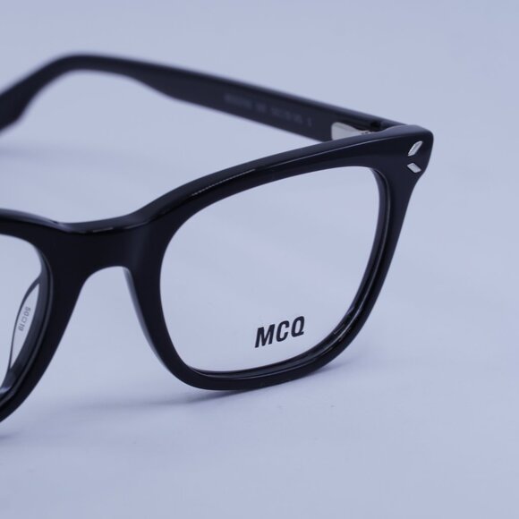 McQ by Alexander McQueen MQ0379O 001 Eyeglasses Black 50mm Square Frame - Picture 2 of 9